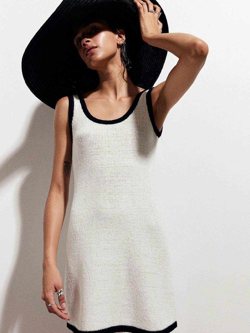 H&M Black & White Mini Dress